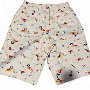 Fun vintage 90s Lands End mom shorts with beach print cotton 6
